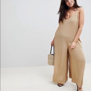Asos Design Deep V Strap Jumpsuit